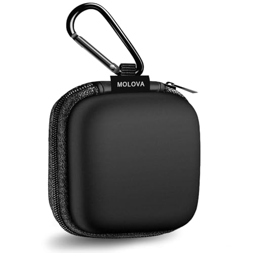 Square Earbud Case Portable EVA Carrying Case Storage Bag Tech Pouch Cell Phone Accessories Organizer with Carabiner for Earphone, Earbud, Earpieces, SD Memory Card, Camera Chips, Black - color: C1-square black