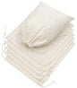 DR 100% Cotton Muslin Drawstring Bags (12x16 Inch - 6-Pack) Large Beige Fabric Cotton Shoe Bag and Storage Pouches for Shoes Storage Pantry Gifts Laundry Travel