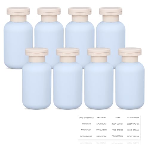 Travel Shampoo Bottle, Empty Plastic Squeeze Bottles 3.4oz with Flip Cap, Lotion Container for Toiletries - color: Blue, size: 3.4 oz