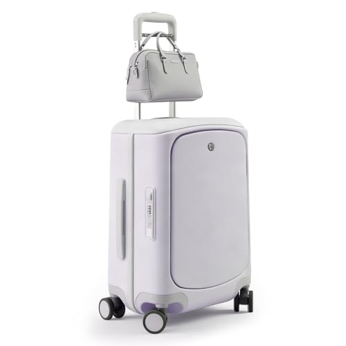 Hang Safe Checked Luggage 24 inch,PC Hard Shell Lightweight Zipperless Suitcases,360° Spinner Wheels,TSA Locks USB Charging Port,Top Travel Seat,Checked-Medium 80L White - color: White, size: 24 inch
