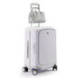Hang Safe Carry On Luggage,PC Hard Shell Zipperless Bussiness Suitcases,21.3''x15''x9''Airline Approved,360° Spinner Wheels,TSA Locks USB Charging Port,Top Travel Seat,White - color: White, size: 20 Inches