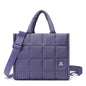 Quilted Crossbody Bags for Women,Puffer Weekender Overnight Bag,Purse Handbag Organizer,Small Tote Bags Shoulder Bag - color: Purple