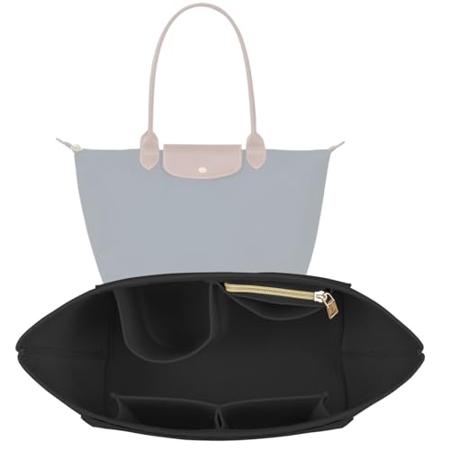 Lckaey purse Organizer for longchamp tote bag le pliage Insert organizer small bag organizer inserts handbag best1032black-S - color: Black, size: small