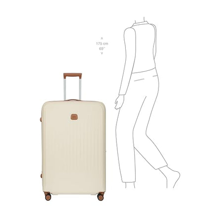 Bric's Taormina Ultra-Light Checked Luggage – Expandable Hard Shell Suitcase with TSA Lock, Anti-Tamper Zippers & 360 Spinner Mobility Wheels - 32 Inch, Cream - color: Cream, size: Checked-Extra Large