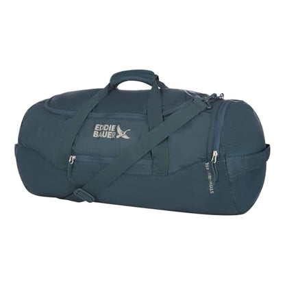 Eddie Bauer Stowaway Packable Duffel Bag | Travel | Foldable | Lightweight | Durable | Ripstop Polyester - color: Marine