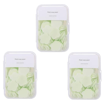 300pcs Portable Hand Washing Soap Sheets, Scented Mini Soap Sheets, Disposable Soluble Soap for Outdoor Travel, Camping, Hiking (Green) - color: Green