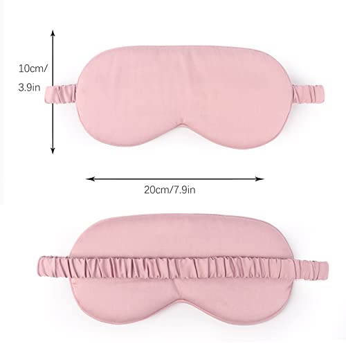 HBHLFZ Sleep Mask 2 Pack - Bamboo Viscose Fiber Sleeping Eye Mask - with Elastic Band/Headband - Comfort Sleeping Shade - for Nighttime Sleeping, Traveling & Napping（Pink） - color: Pink