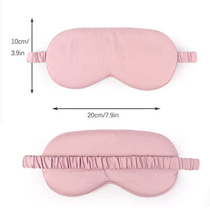 HBHLFZ Sleep Mask 2 Pack - Bamboo Viscose Fiber Sleeping Eye Mask - with Elastic Band/Headband - Comfort Sleeping Shade - for Nighttime Sleeping, Traveling & Napping（Pink） - color: Pink