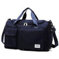 New men's and women's splash proof sports hand travel fitness shopping weekend camping overnight bags. (Navy blue) - color: Navy blue