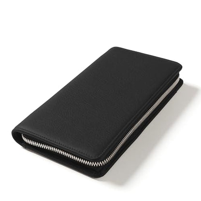 Leatherology Black Onyx Full Grain Leather Zip Around Travel Wallet – RFID Passport Organizer for Cards, Cash & Travel Documents - color: Black Onyx