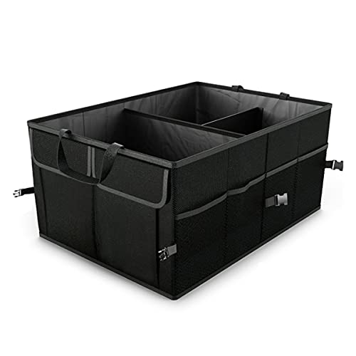 8sanlione Car Trunk Organizer/Storage, Collapsible Cargo Storage Box, Large Capacity, Trunk Organizer for Cars, Vehicles, SUVs, Trucks - color: Black