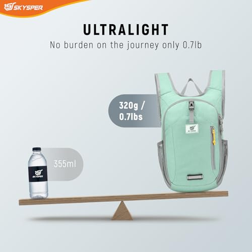 SKYSPER 10L Hiking Backpack Small Foldable Daypack Packable Lightweight Hiking Daypack Travel Day Pack for Women Men - color: Mintgreen