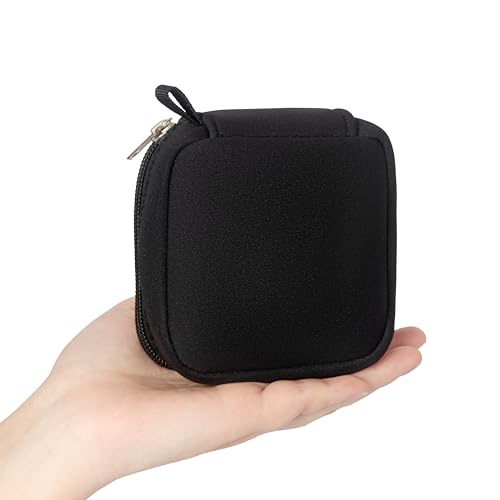 Mini Pouch for Organization, Soft Small Electronic Organizer Travel Storage Carrying Tech Bag Compatible with MagSafe Power Adapter, Laptop Accessories Cables, Cords, USB Drives, Earphones Black