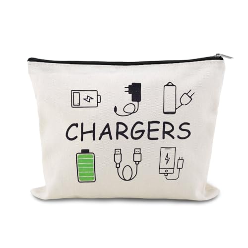 YangQian Birthday Christmas Gifts for Women Men Charger Bag Organizer Pouch for Travel Cable Storage Bag with Zipper Canvas Pouch for Chargers and Cables Cord - color: Chargers