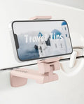 MiiKARE Travel Essentials Airplane Phone Holder, Universal Handsfree Phone Mount for Flying with 360 Degree Rotation, Travel Must Haves Phone Stand for Desk, Tray Table, Pink - color: Pink