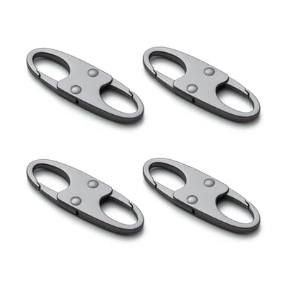 zelin Anti Theft Zipper Clips Double Opening Small Carabiner Clips, 4Pcs Elegant Zinc Alloy Zipper Pull Replacement for Travel, Commuting and Camping (Space Grey) - color: Space Grey (4)