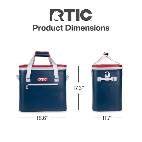 RTIC Ultra-Tough Soft Cooler 50 Can, Insulated Bag Portable Ice Chest Box for Lunch, Beach, Drink, Beverage, Travel, Camping, Picnic, Car, Trips, Floating Cooler Leak-Proof with Zipper - color: Patriot