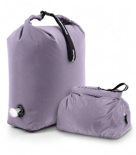 Travel Laundry Bag, Pump Free Vacuum Compression Dirty Clothes Bag Reusable Wet Dry Bags Large Capacity Space Saver Bags Camp Washable Clothes Organizer for Sports Dorm Laundromat (1 Pcs)(Purple, M） - color: Purple, size: Medium