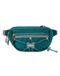WATERFLY Lightweight Small Fanny Pack: 1.5L Mini Slim Crossbody Waist Belt Hip Bag with RFID Blocking, Anti-Theft & Water Resistant Pouch for Women Men Travel Hiking Running Walking EDC - color: Peacock Blue