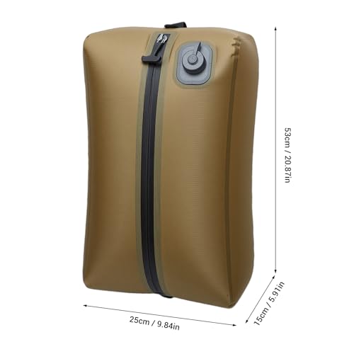 ITEFDTUTNE Travel Vacuum Bags with Built in Pump, 20L Rechargeable Folding Vacuum Storage Space Saver Bags Compression Packing for Clothes Comforters Luggage Travel (Khaki) - color: Khaki