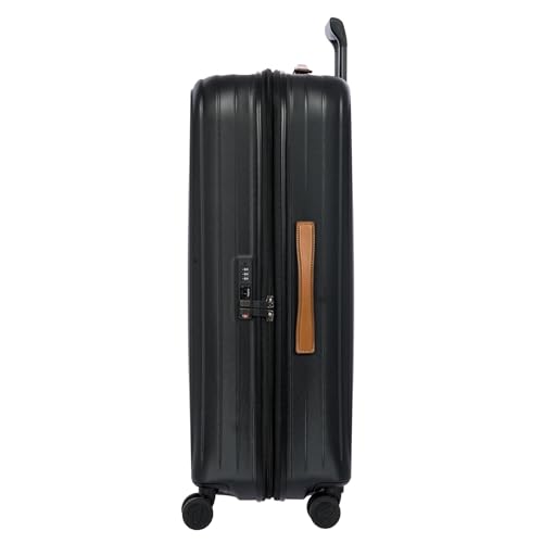 Bric's Taormina Ultra-Light Checked Luggage – Expandable Hard Shell Suitcase with TSA Lock, Anti-Tamper Zippers & 360 Spinner Mobility Wheels - 30 Inch, Black - color: Black, size: Checked-Large