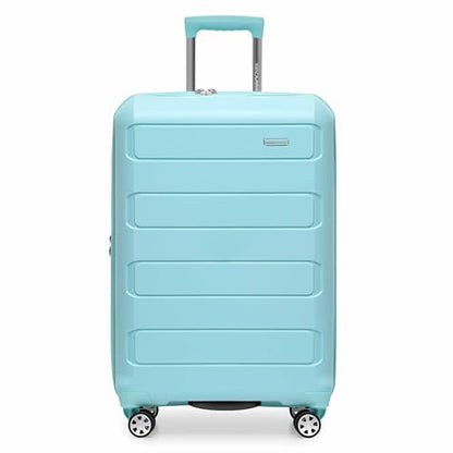 Traveler's Choice Pagosa Hardshell Expandable Luggage with Spinner Wheels, Baby Blue, 26-Inch Medium - color: Baby Blue, size: 27-Inch Medium