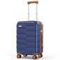 Vipbox Carry On Luggage 20 Inch Hardside Ultra Durable 100% PC Lightweight Small Travel Suitcase with Wheels TSA Lock, Classic Blue - color: Classic Blue, size: 20 INCH