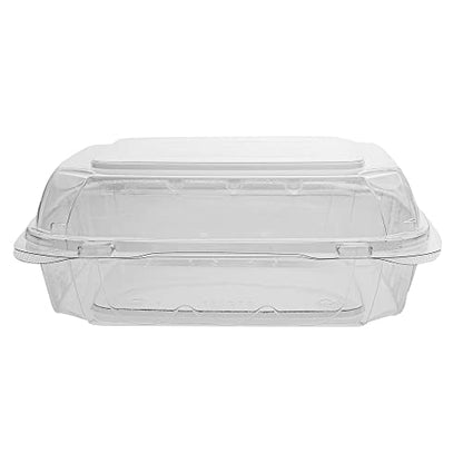 Restaurantware Thermo Tek 33.8 Ounce Clamshell Containers 100 Anti-Fog To Go Food Containers - Freezable Square Clear Plastic Food Packaging Containers Disposable - size: 39 oz