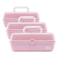Caboodles Pretty in Petite Makeup Box, Pink Sparkle, 2 Swivel Trays, (Pack of 3) - color: Pink Sparkle, size: 8.82 x 5.88 x 3.66 inches (Pack of 3)