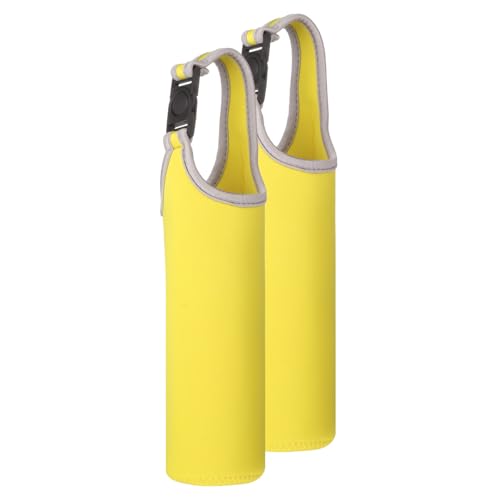 uxcell 2pcs Neoprene Carrier Water Bottle Sleeve, 15.5-20oz Insulated Water Glass Bottle Carrier Bag Collapsible Drink Bottle Sleeve Cover Holder with Handle, Yellow - color: Yellow