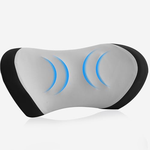 Lumbar Support Pillow for Office Chair - Lumbar Pillow for Car - Ergonomic Lumbar Support Pillow for Car Back Support Cushion - color: Black With Gray Accents