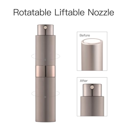 LISAPACK 8ML Atomizer Perfume Spray Bottle for Travel, Empty Refillable Cologne Dispenser, Portable Sprayer (Brown) - color: Brown