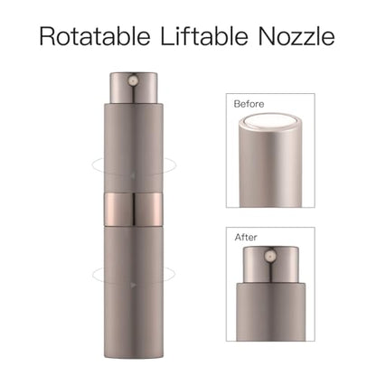 LISAPACK 8ML Atomizer Perfume Spray Bottle for Travel, Empty Refillable Cologne Dispenser, Portable Sprayer (Brown) - color: Brown