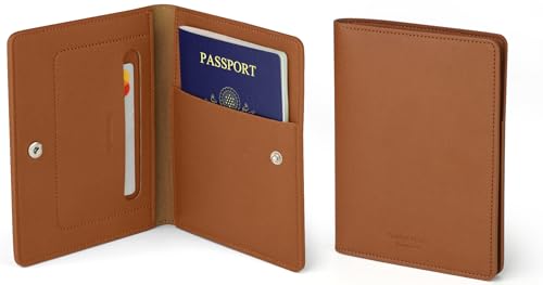 carrotez Family Travel Document Organizer – Premium RFID Blocking Leather Passport Holder & Wallet for 2 Passports, Cards, Boarding Passes & Travel Essentials – Brown - color: Brown
