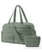 BAGSMART Gym Bag for Women with Toiletry Pouch, Lightweight Weekender Bags for Women with Wet Pocket, 31L Quilted Travel Duffle Carry On Bag, Weekender Overnight Bag for Travel,Water Resistant - color: Haze Green