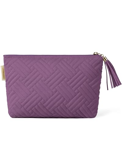 BAGSMART Small Makeup Bag, Elegant Cosmetic Pouch with Tassel, Soft Water-Resistant Travel Organizer for Women, Cosmetics & Everyday Essentials - color: 03-Purple-1 pcs, size: Small