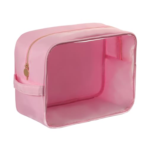 Clear Large Makeup Bag Travel Essentials Toiletry Bag Cosmetic Pouch Gifts for Women Nylon Bathroom Bag XL, Light Pink - color: Clear Light Pink, size: XL
