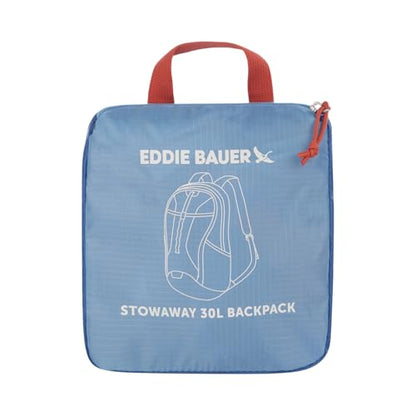 Eddie Bauer Stowaway Packable Backpack | Travel | Outdoor | Lightweight | Foldable | Durable | Ripstop Polyester | 30L - Coast Blue - color: Coast Blue, size: 30L