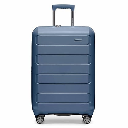 Traveler's Choice Pagosa Hardshell Expandable Luggage with Spinner Wheels, Slate Blue, 27-Inch Medium - color: Slate Blue, size: 27-Inch Medium