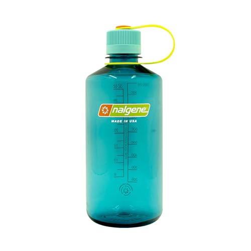 Nalgene 32 oz Narrow Mouth Water Bottle | BPA-Free, Durable & Leak Proof, Lightweight Bottle for Hiking, Gym & Travel, Cerulean - color: Cerulean Sustain, size: 32 Ounces