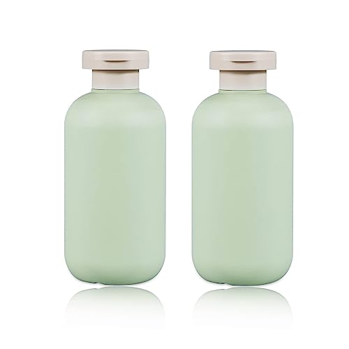 10oz Squeeze Bottles with Flip Cap, Refillable Plastic Travel Bottles for Creams, Lotion, Shampoo, Conditioner (2 Pcs) - color: Green, size: 300ml/10 oz