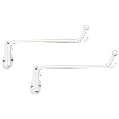 Mkono Wall Mounted Clothes Hanger with Swing Arm Holder Valet Hook Metal Hanging Laundry Drying Rack Space Saver for Closet Organizer, Laundry Room Organization Bathroom, Bedroom,2 Pcs, White - color: White