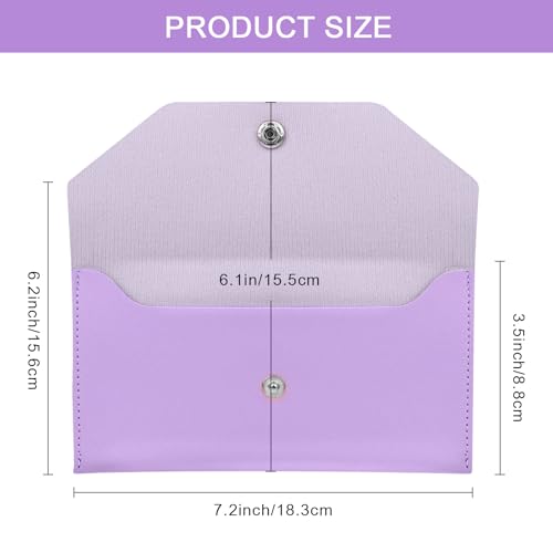Pu Leather Cash Envelope Wallet - Reusable Cash Stuffing Wallet for Men and Women -Purple - color: purple