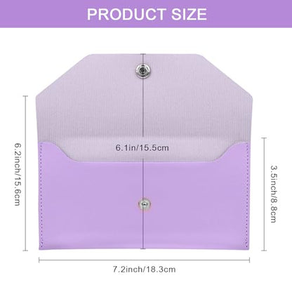 Pu Leather Cash Envelope Wallet - Reusable Cash Stuffing Wallet for Men and Women -Purple - color: purple