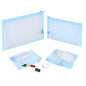 EASYFUN Mesh Pouch, Make up Bag with Zipper Cosmetic Organizer Pouch for Daily or Travel to Keep Small Items, 4 PCS Blue - color: Light Blue