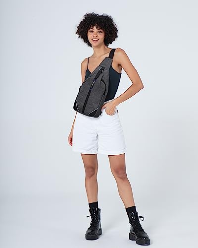 WATERFLY Medium Crossbody Sling Backpack Anti Theft Backpack for Traveling Chest Shoulder Bag - color: Grey(medium)