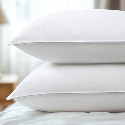 viewstar Bed Pillows Queen/Standard Size Set of 2, Hotel Collection, Down Alternative Pillow for Back, Stomach or Side Sleepers, White-Firm - color: White-firm, size: Queen/Standard