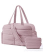 BAGSMART Gym Bag for Women, Lightweight Puffer Duffle Bag 2-PC Travel Bag, 31L Weekender Overnight Bag Quilted Carry On Tote Bag, Diaper Hospital Dance bag for Travel, Gym, Water Resistant - color: Misty Purple