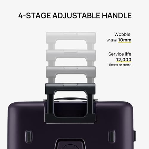 NINETYGO Medium Checked Luggage 25 Inch, Flat Top Opening Check In Luggage with Cup Holder, Expandable, Lightweight PC Hard Shell, TSA Lock, 360° Spinner Wheels (Blackcurrant Oolong) - color: 04-Blackcurrant Oolong, size: Checked 25-Inch (Top Opening, 72L