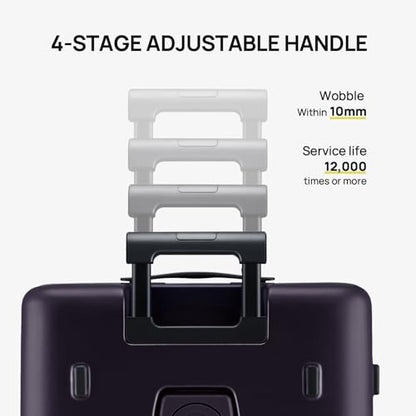 NINETYGO Medium Checked Luggage 25 Inch, Flat Top Opening Check In Luggage with Cup Holder, Expandable, Lightweight PC Hard Shell, TSA Lock, 360° Spinner Wheels (Blackcurrant Oolong) - color: 04-Blackcurrant Oolong, size: Checked 25-Inch (Top Opening, 72L